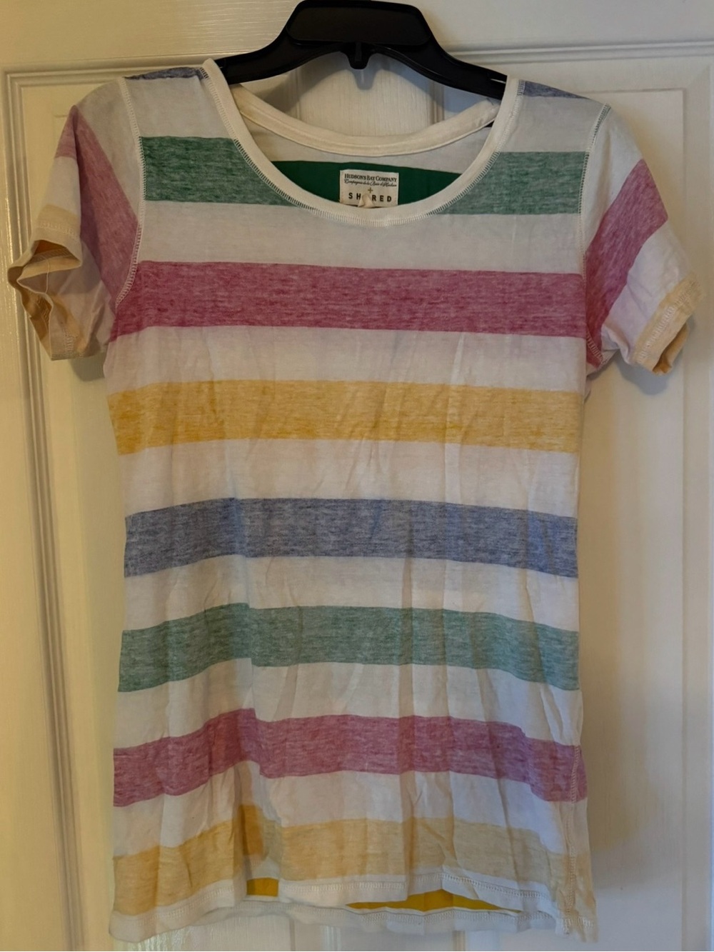 Women’s Hudson Bay Company Multicolor Striped Short-Sleeve Tee small top